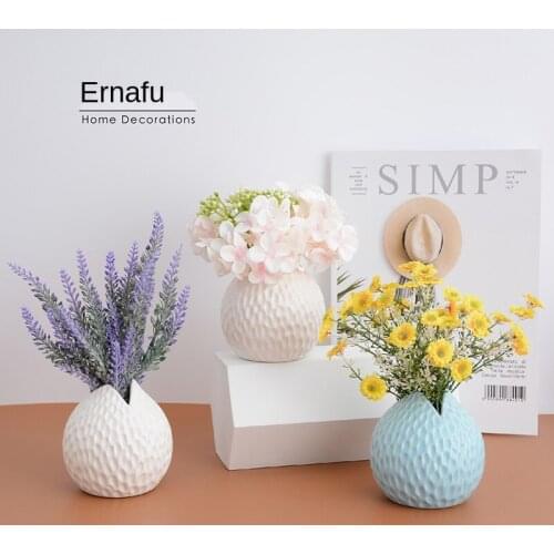 Lavender Chrysanthemum Hydrangea Artificial Flower Set Decoration Fake Flower Living Room Furnishings Potted Table Flower