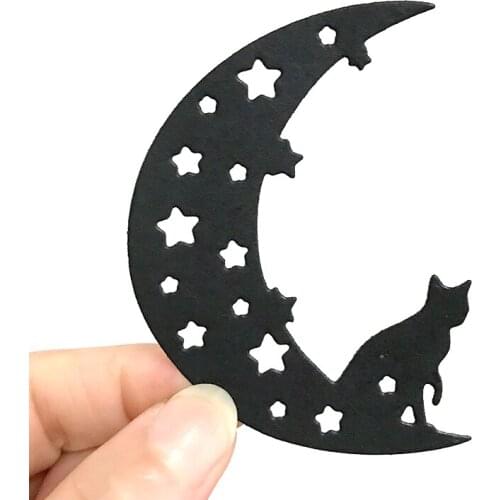 Halloween Moon Cat Metal Cutting Dies Stencil Template For DIY Scrapbooking Embossing Paper Cards Album Making Craft Dies Cut