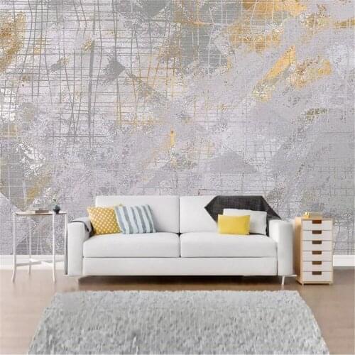 Milofi modern minimalist gold foil art abstract line geometry Nordic TV background wall paper mural wallpaper wall covering