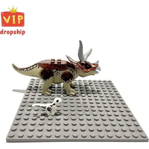 Jurassic Dinosaur World T-Rex Velociraptor Indominus Triceratops Animals Sets Building Board Action Figures Toys for Kids Gifts