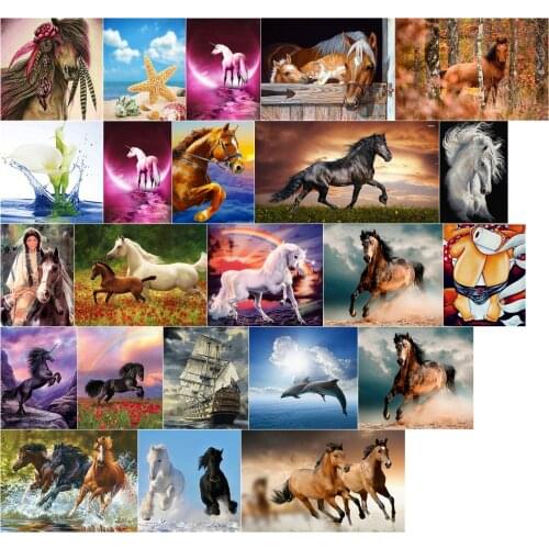 A20600 Horse running cross stitch kit 18ct 14ct UNprinting11ct count print canvas stitches embroidery DIY handmade needlework