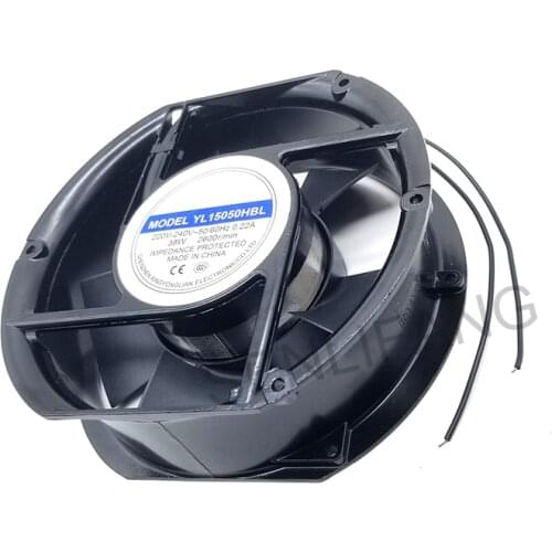 Genuine YL15050HBL AC 220V-240V 0.22A 38W 2600RPM 50/60HZ 2 Wires 17251 17cm 172*150*51mm Cabinet Cooling Fan