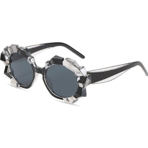 2021 New Round Sunglasses European and American Trend Concave-convex Frame Anti-drilling Technology Sunglasses