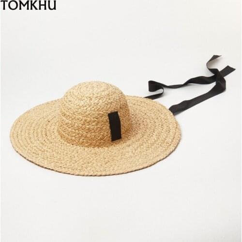 New Hand-knitted Raffia Dome Luxury Hat Big Brim Womens Summer Custom Hat Outdoor Leisure Vacation Straw Sun Visor Hat Bonnets