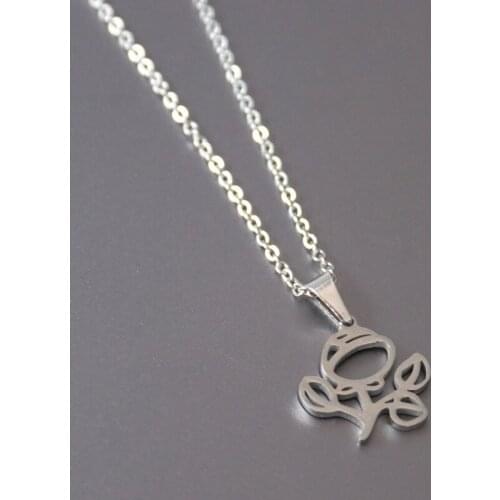 1pc Zombies Flower Stainless Steel Necklace Love Pendants Necklaces Women Kids GirlsFashion Jewelry Accessories