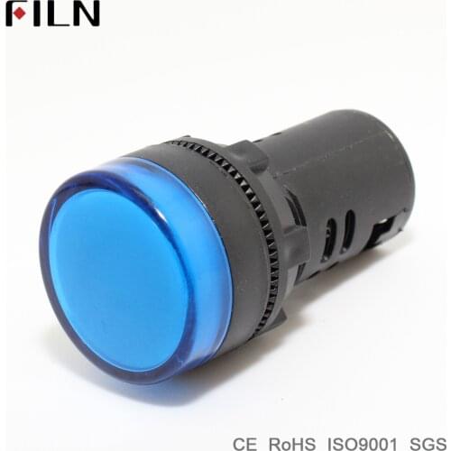 FILN 22mm plastic signal lamp indicator light red yellow blue green white 12v 24v 110v led lamp
