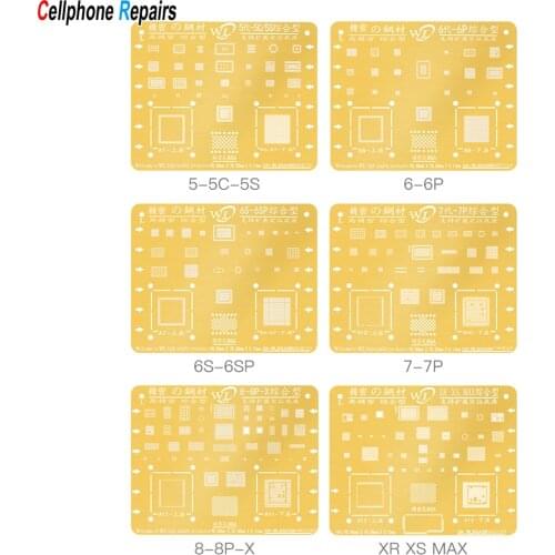 WL Nano gold plating for iphone Planting tin steel mesh 5 5c 5s 6 6p 7 7p 8 8p x xs max 11 12 promax CPU NAND Template