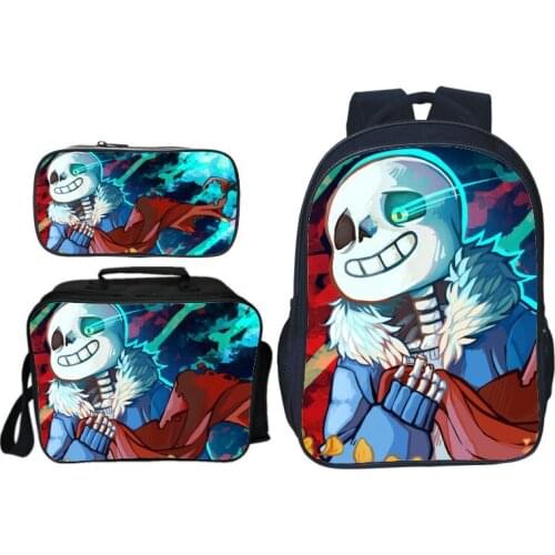 Anime Undertale Backpack for Girls Boys 3Pcs/set Book Bag Women mochila Men Travel Bag Undertale Children Teenage School Bag