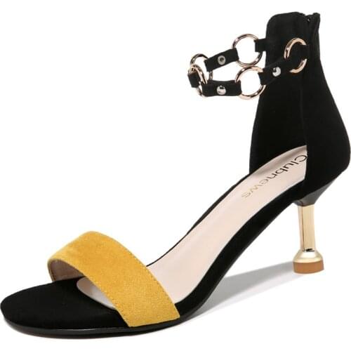Open Toe Stiletto Sandals, Back Zipper, Solid Color Shoes, WomenS Platform WomenS Shoes