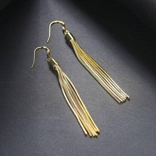 Tassel Piecing Drop Earrings For Women Long Earing Christmas Gift Women' Accessories Gold Color Jewellry Fashion Jewelry E267