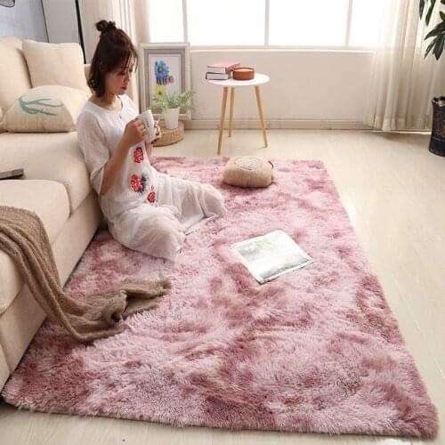 Nordic tie-dye carpet living room coffee table mat net red bed side blanket modern simple carpet plush thickening rug