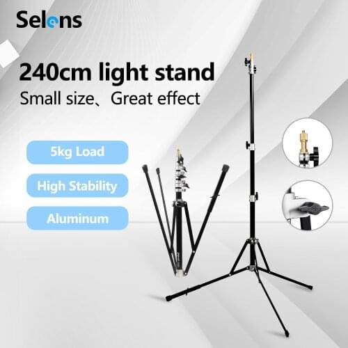 240cm Photography Light Stand Studio Photo Stand Photo Studio Aluminum Reverse Folding photographic Light Stand Tripod