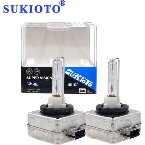 SUKIOTO 2PCS 12V 35W D1S D1C Replacement Xenon Lamp Bulbs 4300K 5000K 6000K 8000K D1S Auto Car Headlight Bulb With Ceramic Base