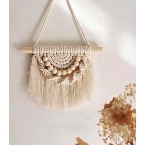 Boho Wall Decoration Bohemian Tapestry Wall Hanging Pendants Macrame Home Decor Accessories for Living Room Childrens Room