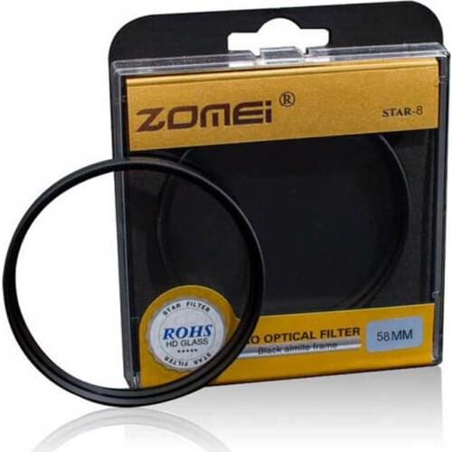 Premium Original Zomei 58mm Professional Star Filter 8 Line Point 8PT for Canon Eos Nikon Sony Pentax Olympus DSLR Camera Lens