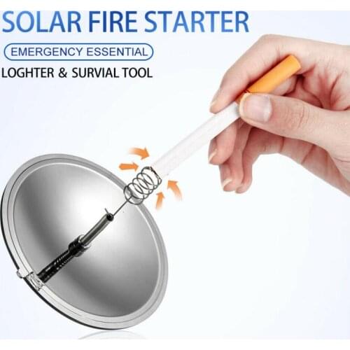Solar Spark Lighter Emergency Tool Solar Cigarette Lighter Fire Starter Emergency Survival Tool For Outdoor Camping Hiking
