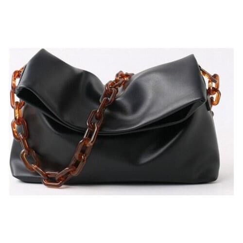 Women Bag Korean PU Flap Chains Vintage Solid Hasp Soft Shoulder Bags Pures And Bags Crossbody Luxury Designer Bag