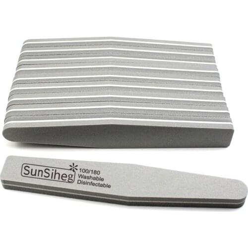 12-5Pcs Sandpaper Nail File 100/180 Double Sided Buffer Block Polisher Pedicure Manicure Nail Art Files Nails Accessories