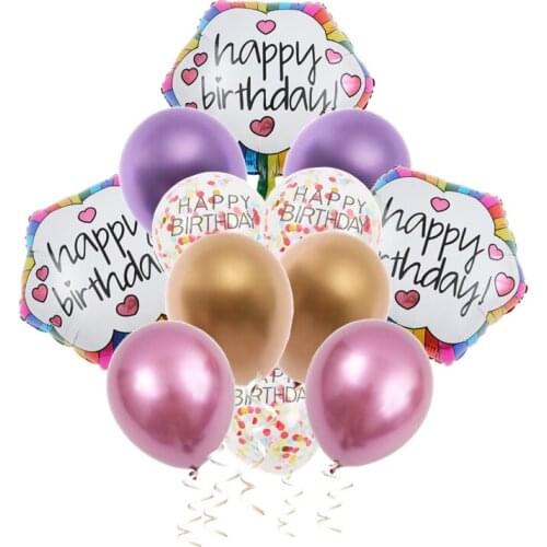 13Pcs/set Wedding Decorations Party Balloon diy Happy Birthday Aluminum Foil Sequins Birthday party venue decoration