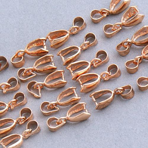 20 Brass Pendant Beads Pinch Bail Rose Gold Plated DIY Jewelry Findings-15mm