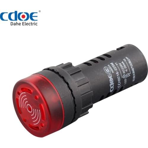16mm Flash Buzzer Signal Light AD16-22SM Red LED Active Beep Alarm Indicator with LED 24 volts 220V380