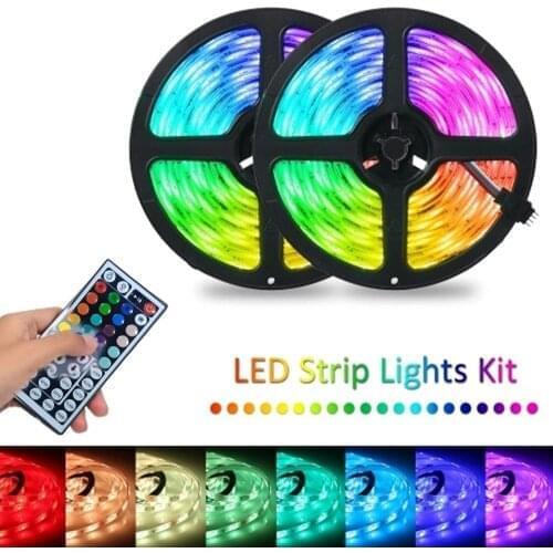 5m 150leds LED Strip 5050 IP65 RGB Strip LED Light Flexible Ribbon Stripe DC 12V RGB Diode Tape IR Controller Adapter