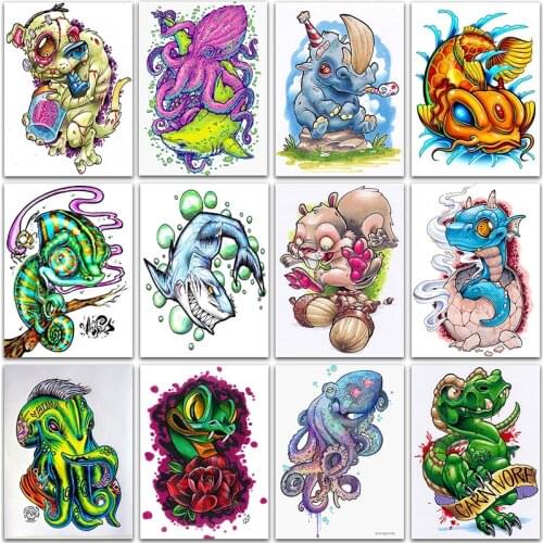 5D DIY Diamond Painting art animals Tattoos shark fish Full Square&Round Diamond mosaic embroidery Cross stitch home decor sale