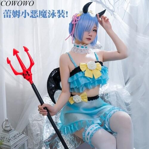 Anime! Re:Life In A Different World From Zero Rem Sexy Swimsuit Lovely Uniform Cosplay Costume Role Play Outfit For Women NEW