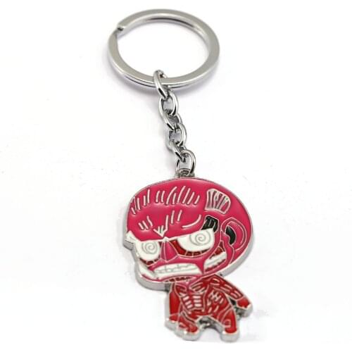Attack on Titan Keychain Eren Mikasa Levi Armin Key Ring Holder Chaveiro Colossal Titan Key Chain Pendant Figures Gift Jewelry