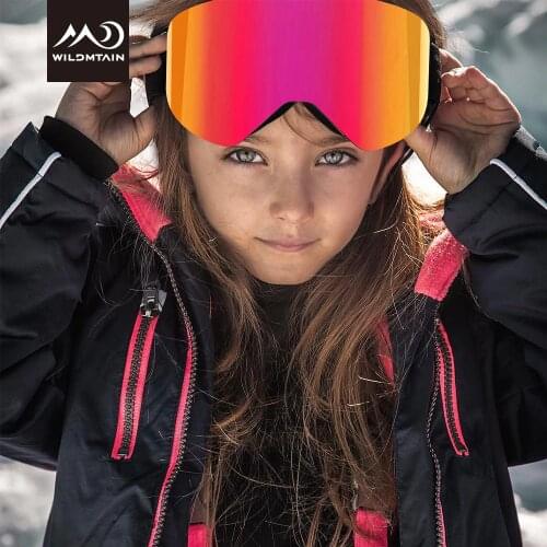 WILDMTAIN Kids Ski Goggles, 5 to 18 Years Boys and Girls, Magnetic Snow Goggles Anti fog Lens, UV400, Youth Kids Ski Glasses