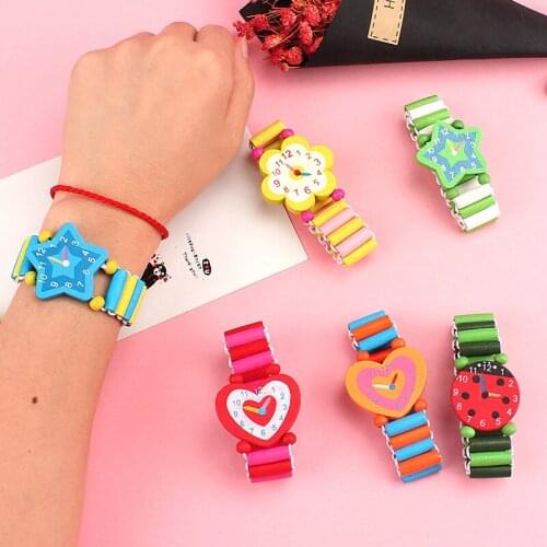 Kids Bracelet Fake Wooden Watch Baby Shower Girl Boy Birthday Party Favor