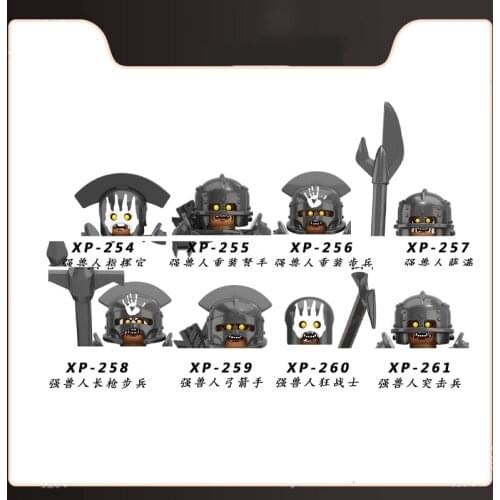 In Stock Strong Orc Soldier Mini Bricks Building Blocks Diy Assembled Abs Plastic Model Educational Toys Gifts for Kids