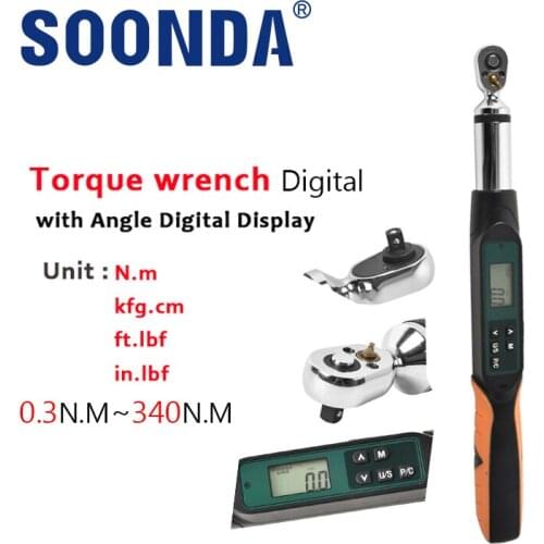 2-in-1 Digital Angled Torque Wrench 1% Accuracy Mini Size Adjustable Torque Wrench Torque Wrench Tools For Bike Car Repairment