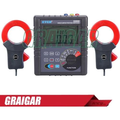 ETCR3200 Double Clamp Grounding Resistance Tester With Automatic Shift