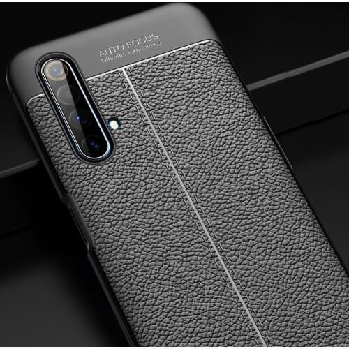 Leather Texture Back Case For Realme X50 Pro 5g Matte Frosted Soft Tpu Silicone Cover