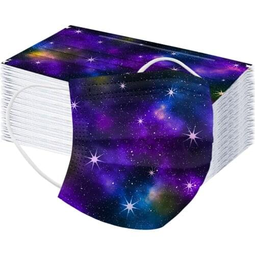 50PCS Adult Man Women Mascarilla 3 -Layer Disposable Masks Breathable Fashion Party Flash Decoration mask For Face Maske Cover