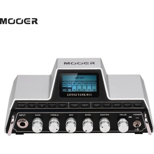 MOOER Little Tank D15 Modeling Mini Guitar Amplifier Head 25 Amp Models 20 Cabinet Models Modulation Delay Reverb Effects