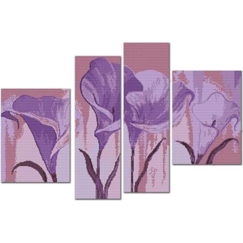 Elegant Calla cross stitch kit flower 18ct 14ct 11ct count printed canvas stitching embroidery DIY handmade needlework