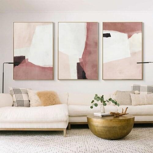 Simple Nordic Morandi abstract geometric oil painting mural poster picture printing living room porch decorative painting