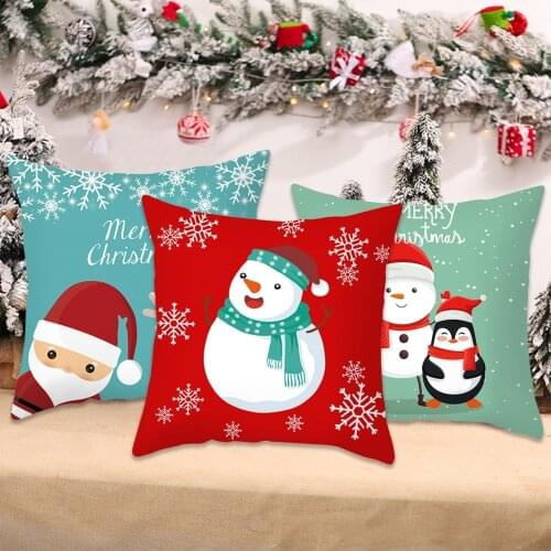 QIFU Pillowcase 45X45Cm Christmas Cushion Cover Merry Christmas 2021 Decoration For Home Noel Natal Navidad 2022 New Year