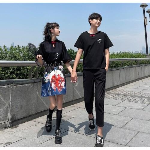 The couple new summer vintage Chinoiserie modified dress couples clothes couples clothing