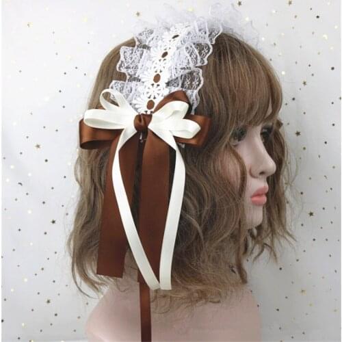 Lolita Headband Lace Hairband Girl Bow HairClip Hair Bands D613