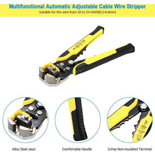 Meterk Professional 4 In 1 Wire Crimpers Engineering Ratcheting Terminal Crimping Pliers Cord End Terminals With Wire Stripper