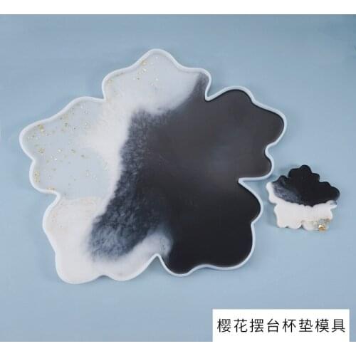 Crystal Large Flower Table Silicone Mold Cup Pad Mirror Epoxy UV Resin Mold DIY Molds Crafts Home Decoration Jewelry Making Tool