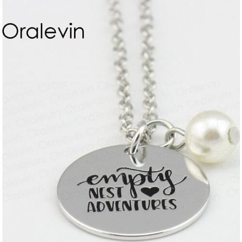 EMPTY NEST ADVENTURES Inspirational Hand Stamped Custom Necklace Gift Jewelry,10Pcs/Lot, #LN659