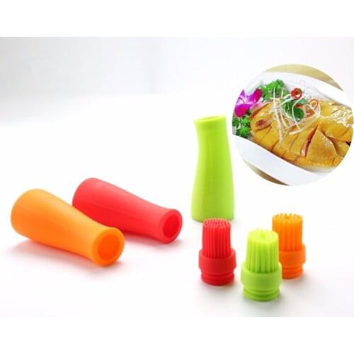 1PC Silicone Honey Oil Bottle with Brush Baking Basting Pancake BBQ Tools Brush Oil Sprays Kitchen Tool LB 047