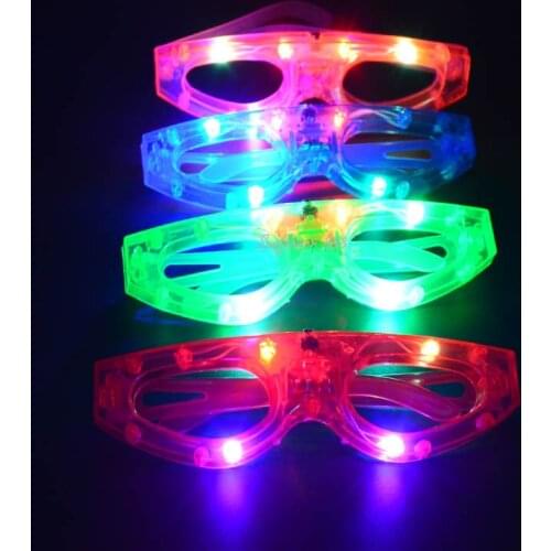 Adult Kids LightSunglasses Glow in Dark Neon Birthday Party Supplies 4 Color Plastic LED Glasses -Batteries Included