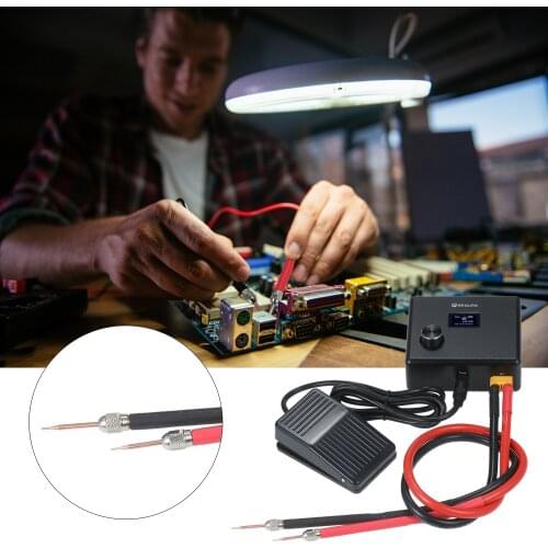 Intelligent DIY Battery Spot-Welding Machine Automatic / Manual Mode Switchable OLED Display Compatible 0.1-0.3mm Nickel Sheet