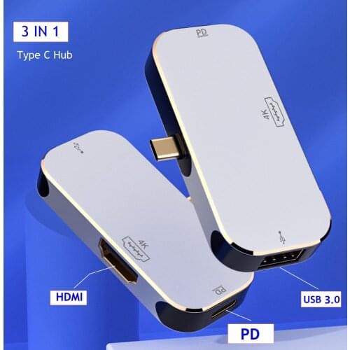 3 in 1 USB C HUB Type C to HDMI USB 3.0 Multiport Adapter Dock For Switch Game Console Laptop USB-C 3.1 Splitter Port Type C HUB