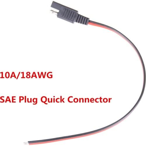 SAE Plug Quick Connector 10A/18AWG Copper Cord DIY Power Cable for Automobile Booster Car Battery Jump Starter Solar Panel 1pc